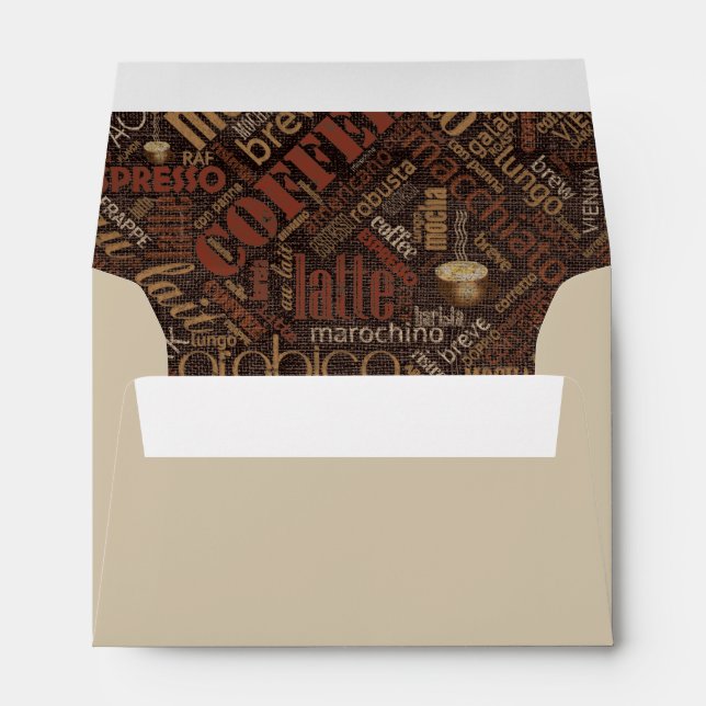 Coffee on Burlap Word Cloud Brown ID283 Envelopes (Back (Bottom))