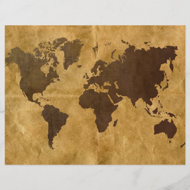 Coffee on Paper Look World Map (Front)