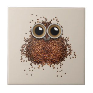 Coffee Owl ceramic tile