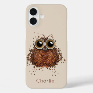Coffee Owl custom name phone cases