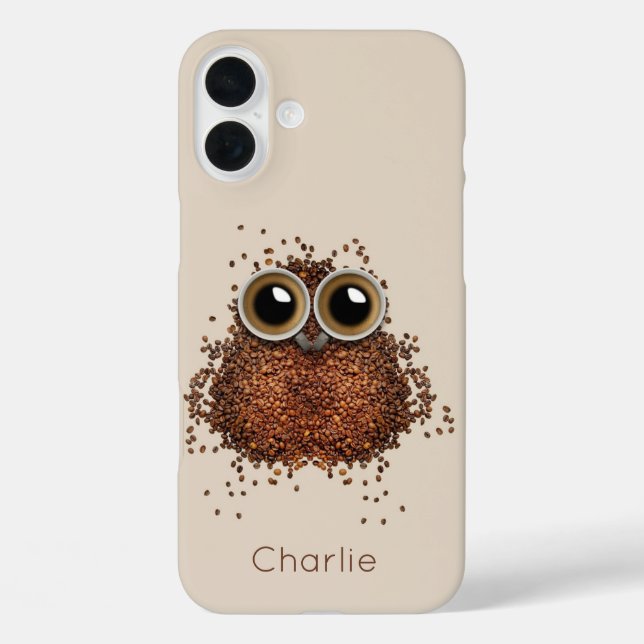 Coffee Owl custom name phone cases (Back)