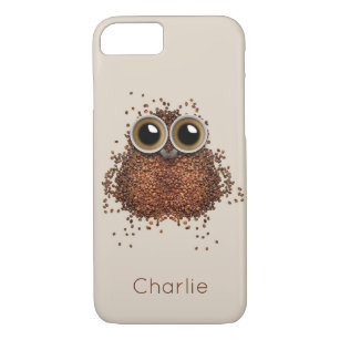 Coffee Owl custom name phone cases