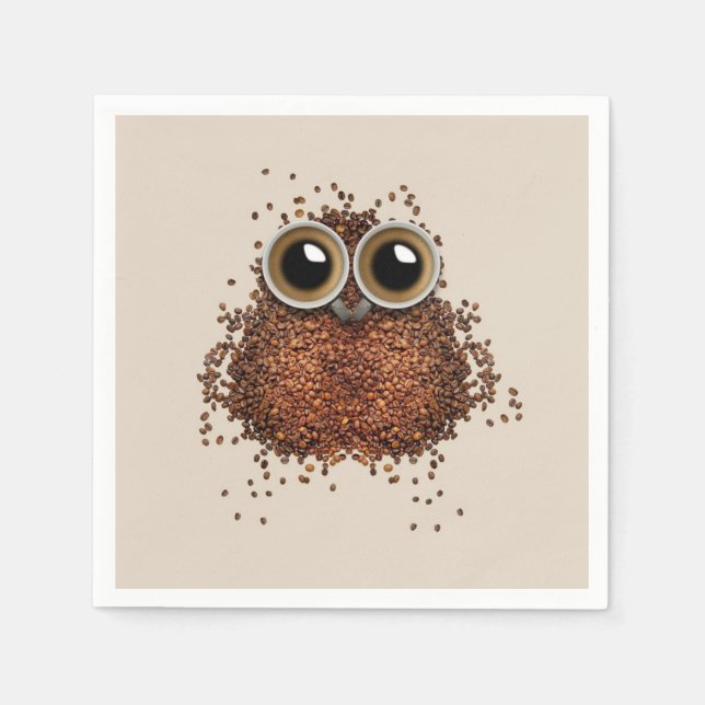 Coffee Owl paper napkins (Front)