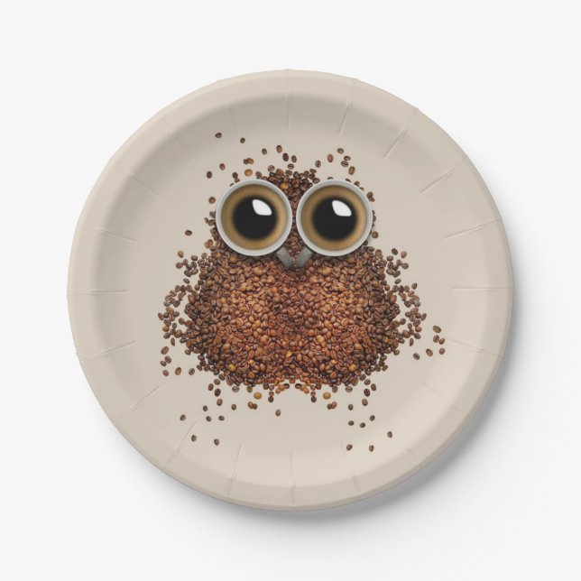 Coffee Owl paper plates (Front)