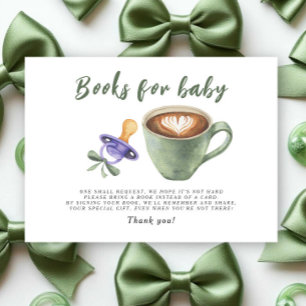 Coffee Pacifier Bow Baby shower Books for baby Enclosure Card