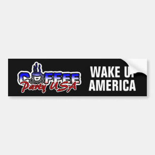 COFFEE Party USA WAKE UP AMERICA Bumper Sticker