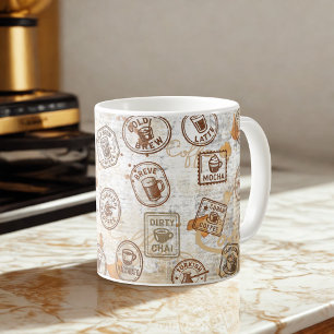 Coffee Passport Vintage Stamp Mug