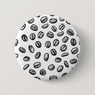 Coffee pattern 6 cm round badge