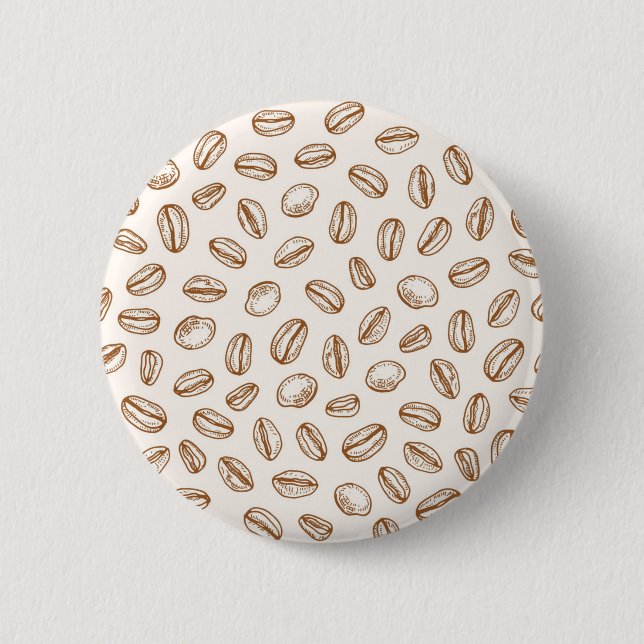 Coffee pattern 6 cm round badge (Front)