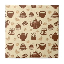 Coffee pattern Ceramic Tile