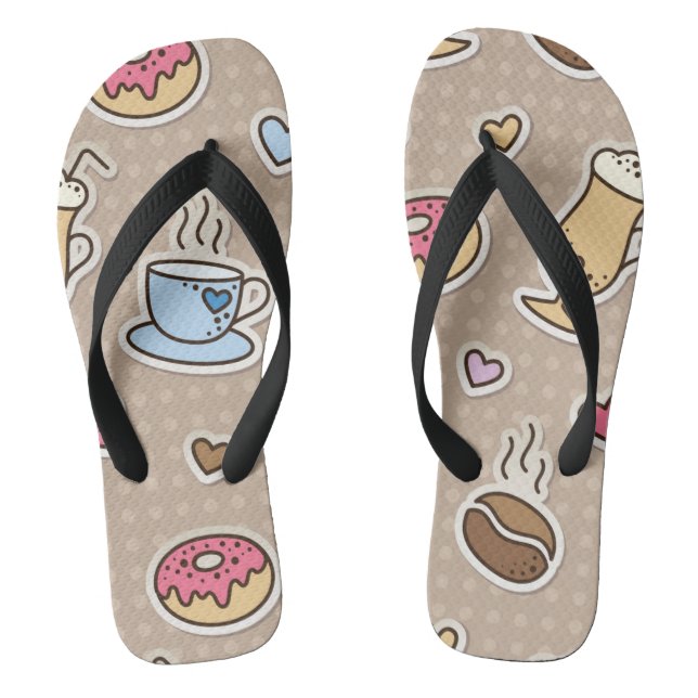 Coffee pattern flip flops (Footbed)