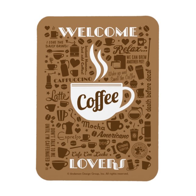 Coffee Pattern Magnet (Vertical)