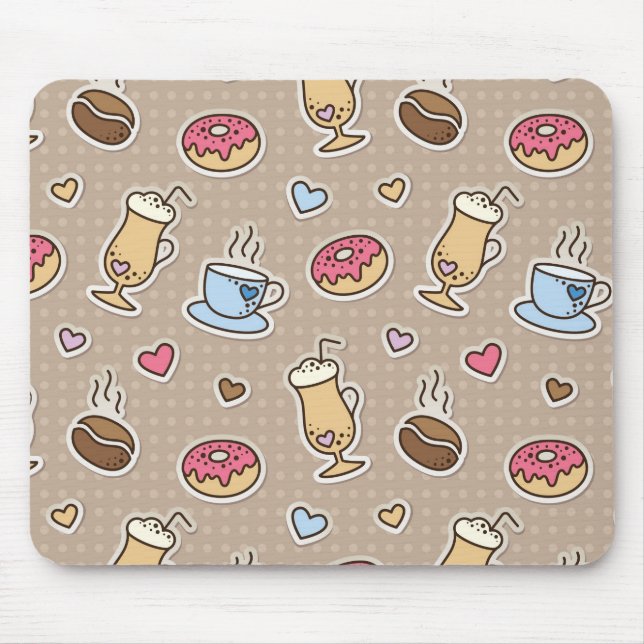 Coffee pattern mouse mat (Front)