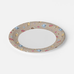 Coffee pattern paper plate