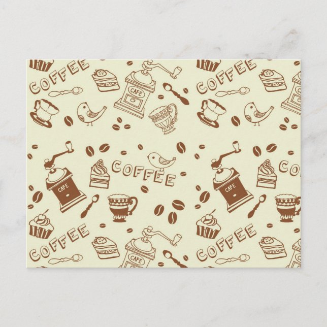 Coffee pattern postcard (Front)