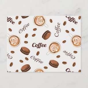 Coffee pattern postcard
