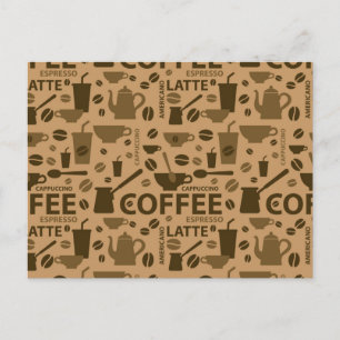 Coffee pattern postcard