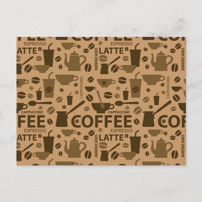Coffee pattern postcard (Front)