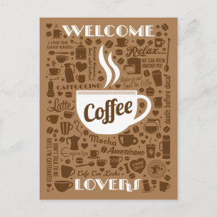 Coffee Pattern Postcard