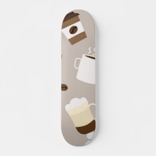 Coffee pattern skateboard