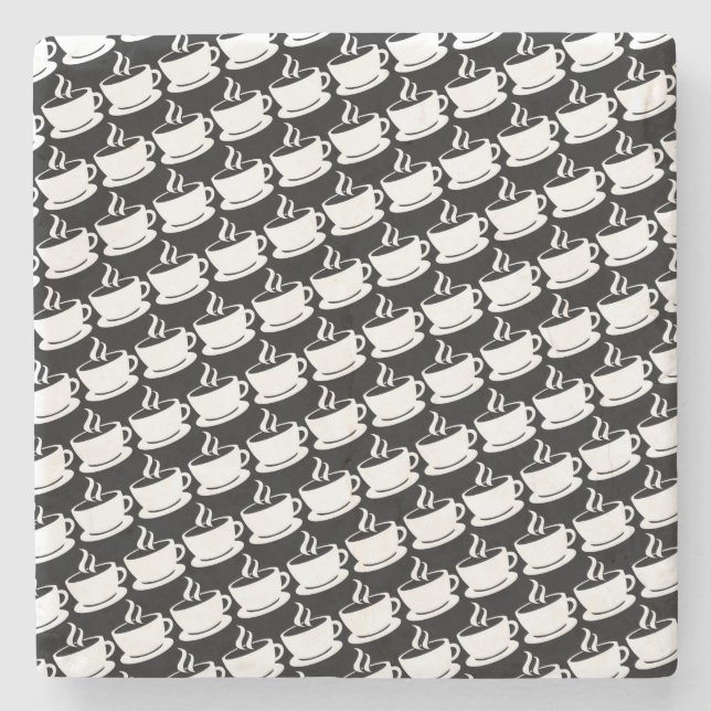 Coffee Pattern Stone Coaster (Front)