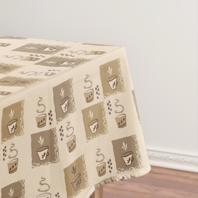 Coffee Pattern Tablecloth (In Situ)