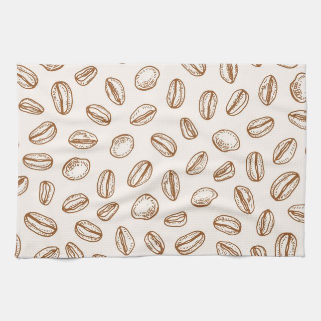 Coffee pattern tea towel (Horizontal)