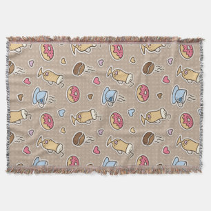 Coffee pattern throw blanket