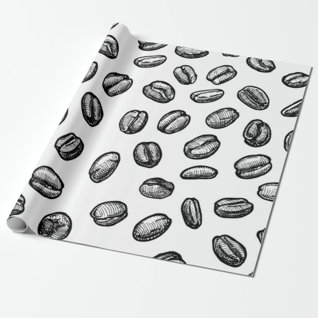 Coffee pattern wrapping paper (Unrolled)