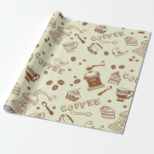 Coffee pattern wrapping paper