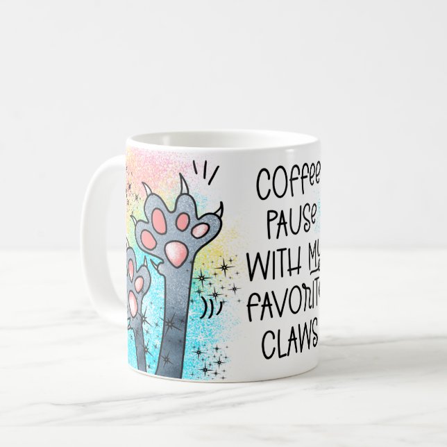 coffee pause with my favourite claws Coffee Mug (Front Left)
