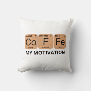 Coffee Periodic Table Element Cushion