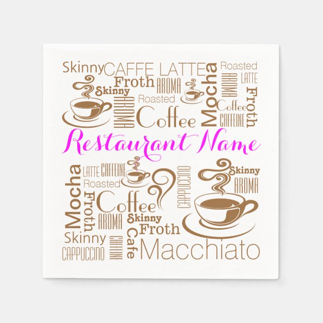 Coffee PERSONALIZE diner name Napkin (Front)