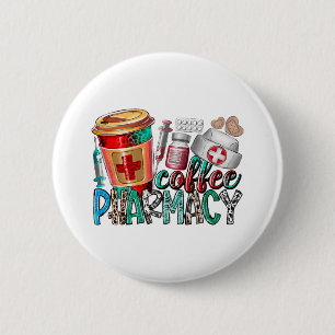 Coffee pharmacy 6 cm round badge