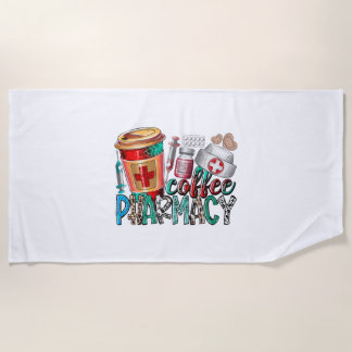Coffee pharmacy beach towel