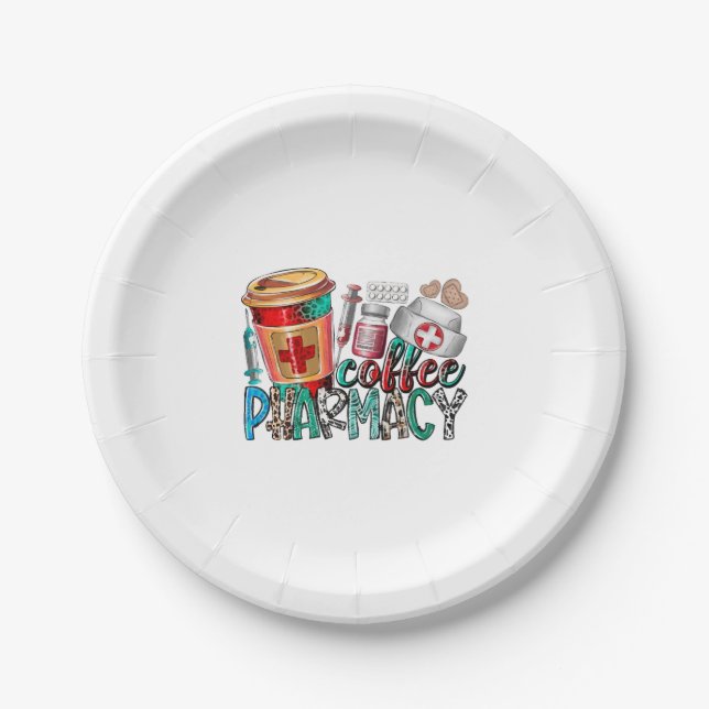 Coffee pharmacy paper plate (Front)