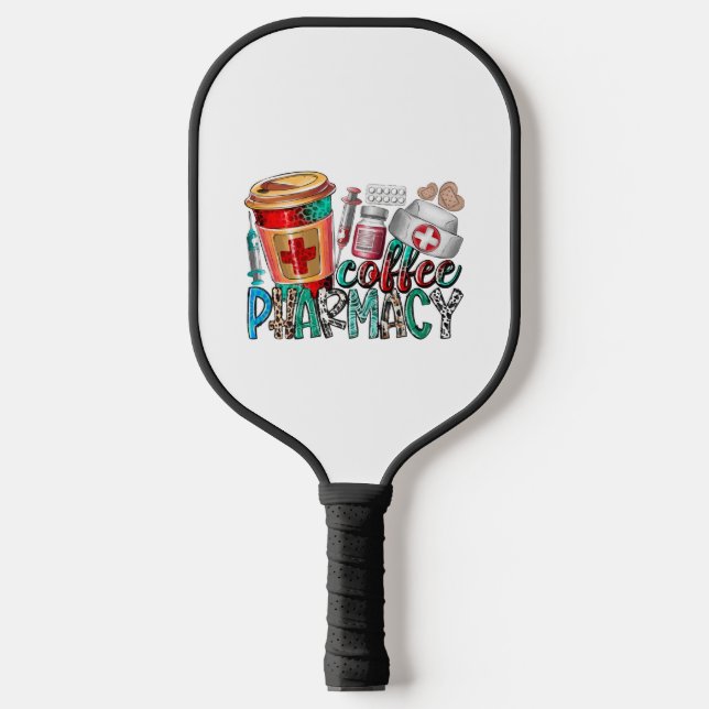 Coffee pharmacy pickleball paddle (Front)