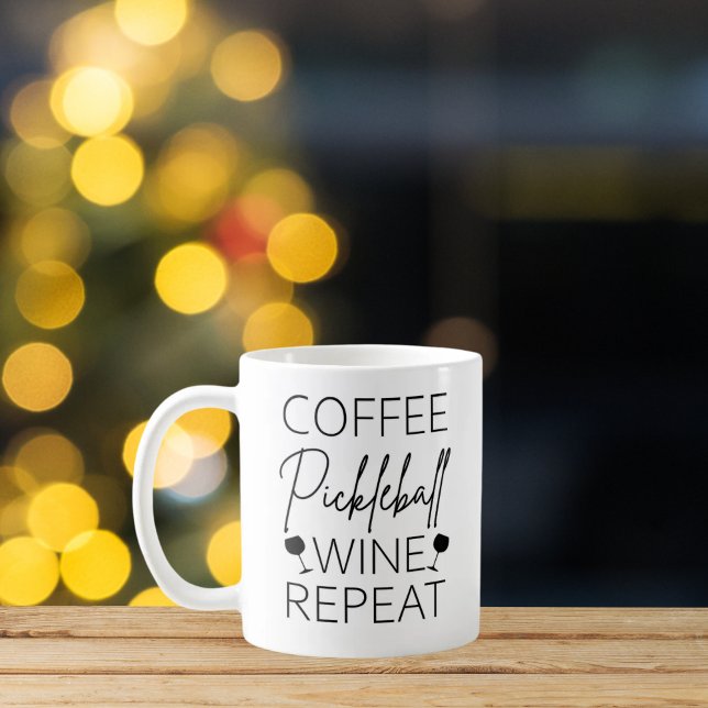 Coffee Pickleball Wine Repeat Coffee Mug (Creator Uploaded)