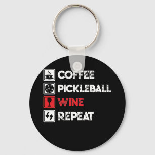 Coffee Pickleball Wine Repeat Key Ring