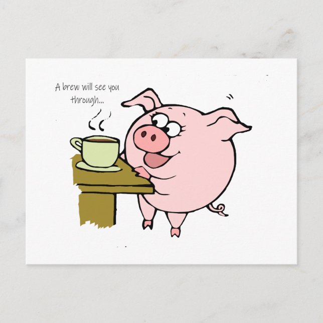 COFFEE PIG POSTCARD (Front)