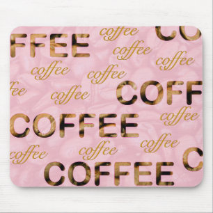 Coffee pink gold mouse mat