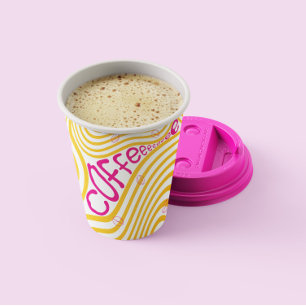 Coffee Pink Vibrant Paper Cups