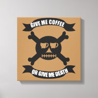 Coffee Pirate Skull and Crossbones Print