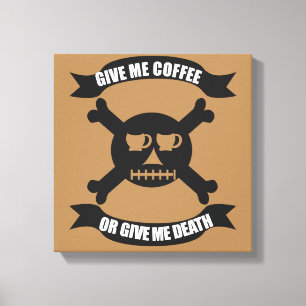 Coffee Pirate Skull and Crossbones Print
