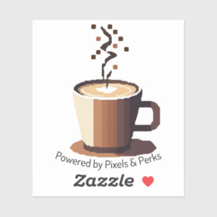 Coffee & Pixels Sticker – Caffeine Lovers Planner 