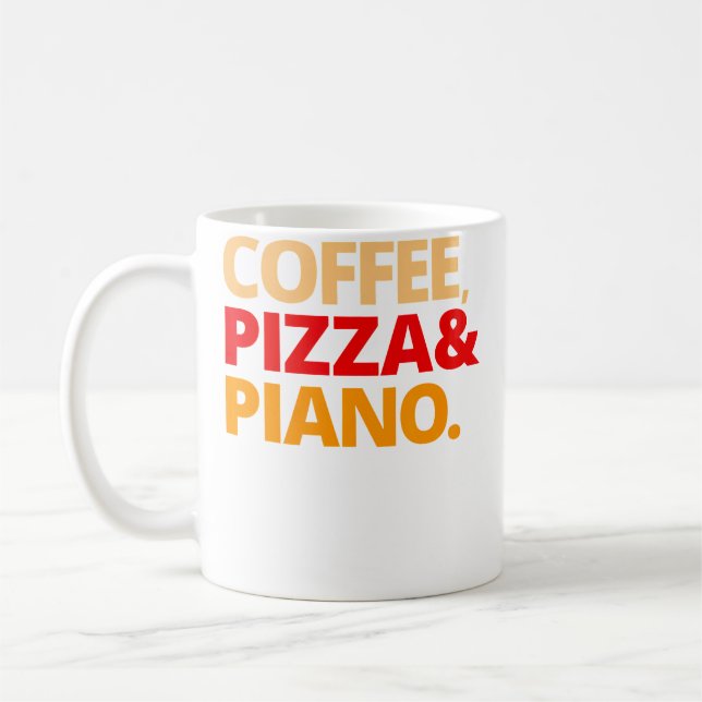 Coffee Pizza And Piano Mug (Left)