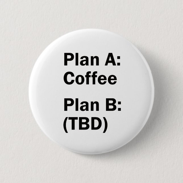 Coffee Plans 6 Cm Round Badge (Front)