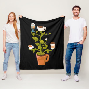 Coffee Plant Fleece Blanket