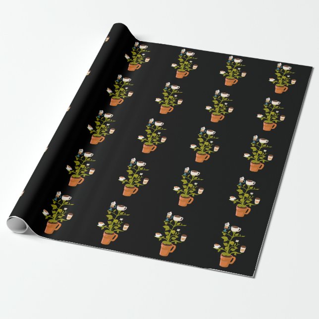 Coffee Plant Wrapping Paper (Unrolled)