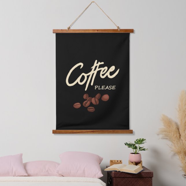 Coffee Please Coffee Lover Hanging Tapestry (Bedroom)